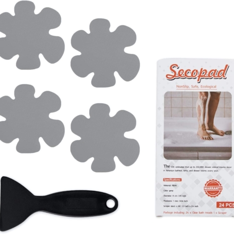 Secopad Anti Slip Shower Stickers 24 PCS Safety Bathtub Strips Adhesive  Decals with Premium Scraper for Bath Tub Shower Stairs Ladders Boats –  Secopad