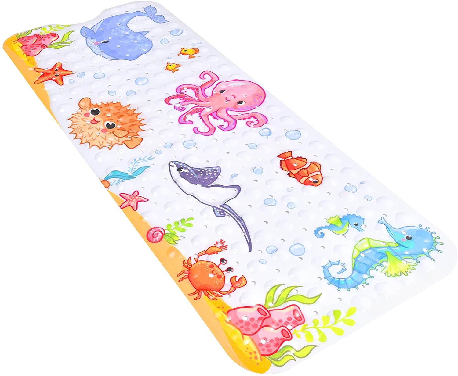 Sheepping Baby Bath Mat for Tub Non Slip Extra Long Cover Bathtub Mat for Toddler Kids 40 x 16 inch - Eco Friendly Infant Bath Tub Mat with 200 Big