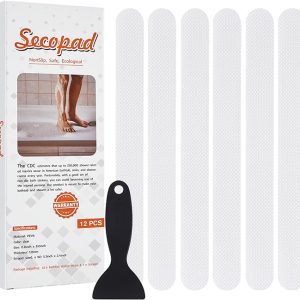 Secopad Non-Slip Bathtub Stickers, Safety Bathroom Tubs Showers Treads Adhesive Decals with Scraper