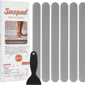 Secopad Non-Slip Bathtub Stickers, Safety Bathroom Tubs Showers Treads Adhesive Decals with Scraper