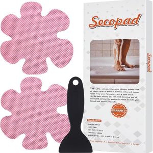 Secopad Non-Slip Bathtub Stickers, Safety Bathroom Tubs Showers Treads Adhesive Decals Scraper
