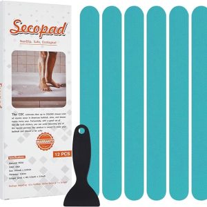 Secopad Non-Slip Bathtub Stickers, Safety Bathroom Tubs Showers Treads Adhesive Decals with Scraper