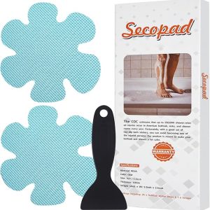 Secopad Non-Slip Bathtub Stickers, Safety Bathroom Tubs Showers Treads Adhesive Decals Scraper