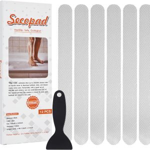 Secopad Non-Slip Bathtub Stickers, Safety Bathroom Tubs Showers Treads Adhesive Decals with Scraper