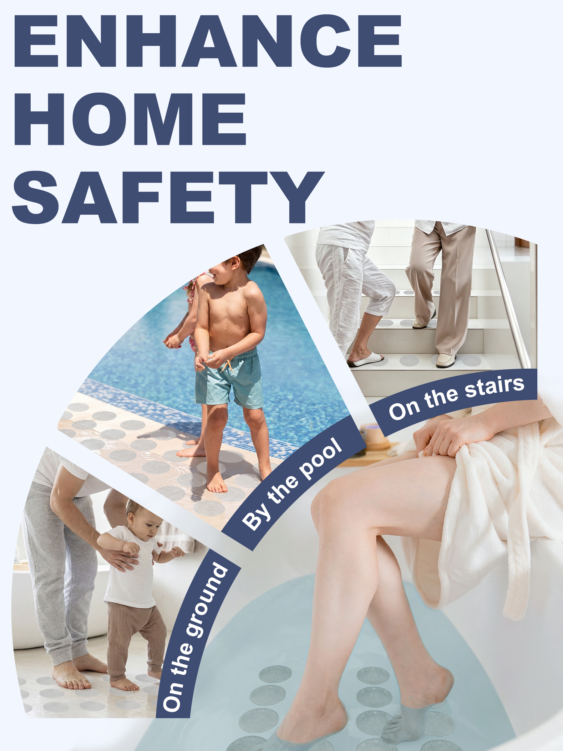 Secopad Non-Slip Bathtub Stickers, Safety Bathroom Tubs Showers Treads Adhesive Decals Scraper - Image 7