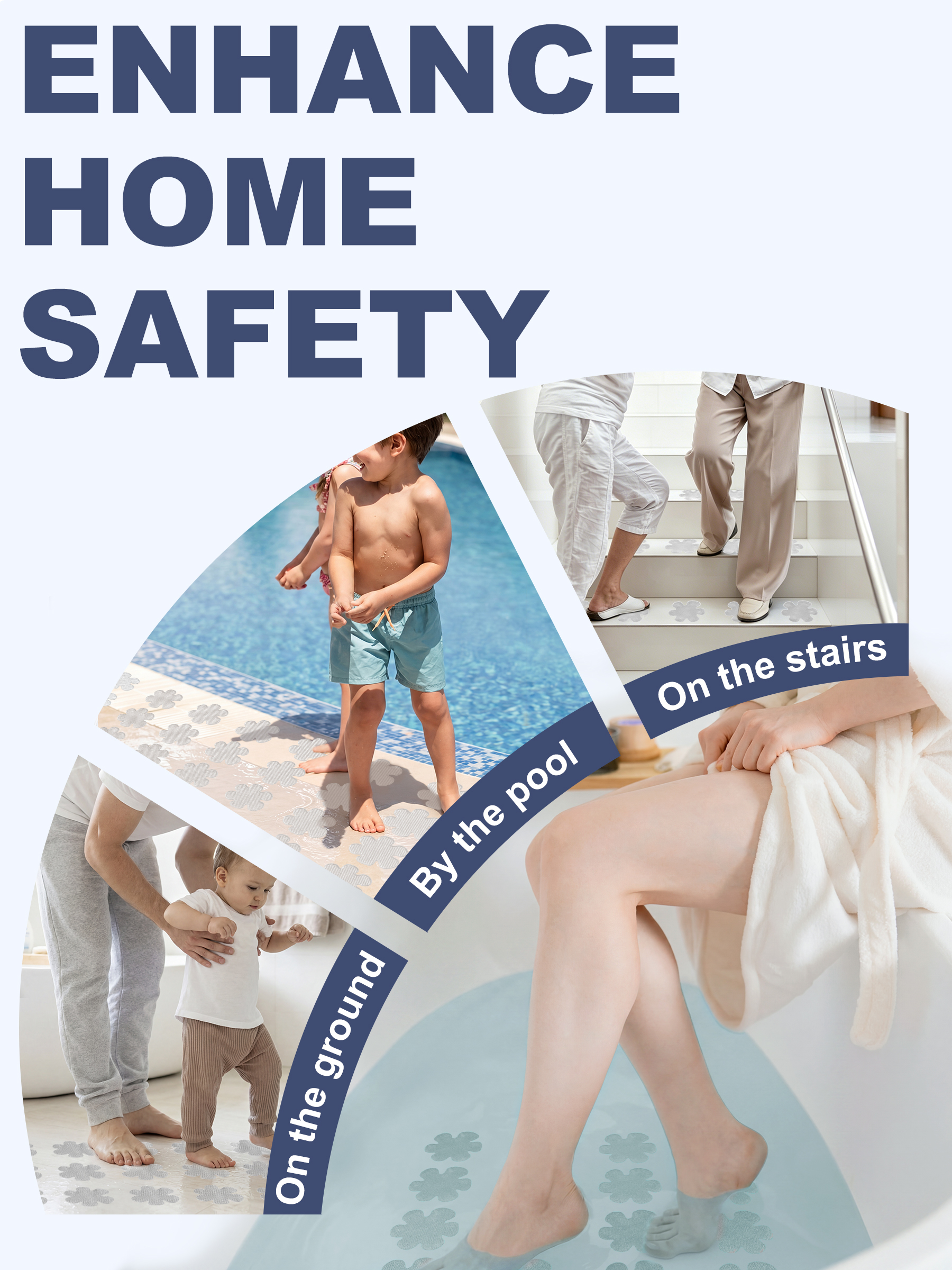Secopad Non-Slip Bathtub Stickers, Safety Bathroom Tubs Showers Treads Adhesive Decals Scraper - Image 6