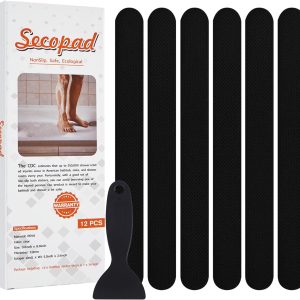 Secopad Non-Slip Bathtub Stickers, Safety Bathroom Tubs Showers Treads Adhesive Decals with Scraper