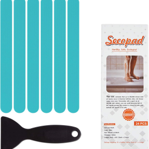 Secopad Non-Slip Bathtub Stickers, Safety Bathroom Tubs Showers Treads Adhesive Decals with Scraper - Blue