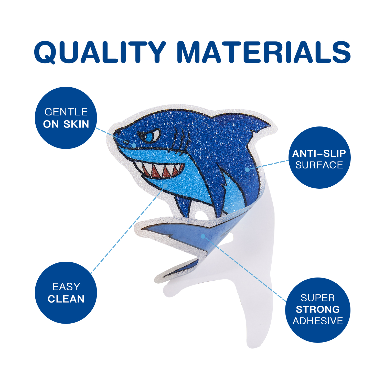 Secopad Non Slip Shark Bathtub Stickers, 20 PCS Adhesive Anti Slip Decal Threads for Shower and Bath Tub - Image 2