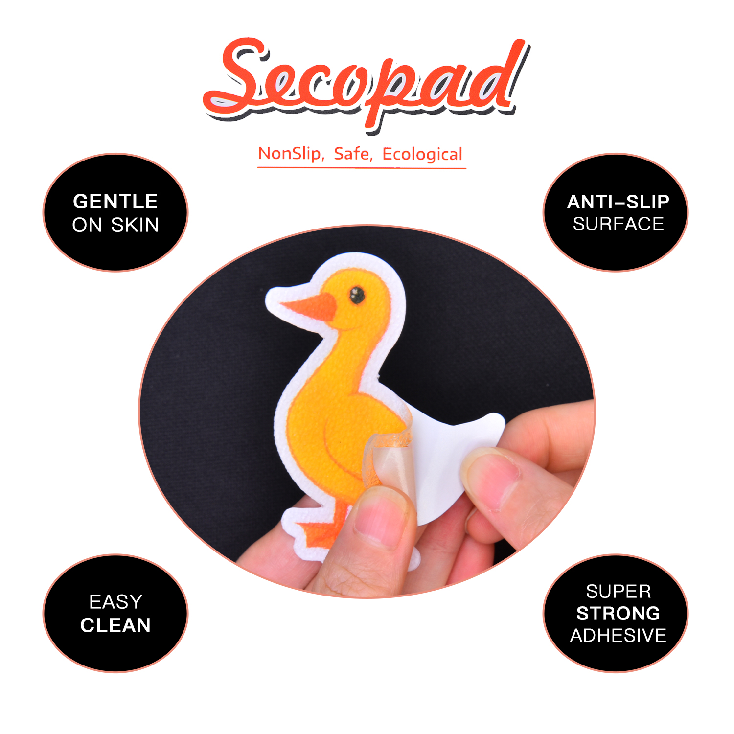Secopad Non Slip Bathtub Stickers, 32 PCS Adhesive Animals Anti Slip Decal Threads with Premium Scraper - Image 2