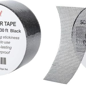 Secopad Black Window Screen Repair Tape, Screen Repair Kit for Windows or Doors, Strong Adhesive Screen Patch Fiberglass Screen Tape Mesh Repair - Black, 2IN x 30FT (Pack of 2)