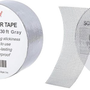 Secopad Grey Window Screen Repair Tape,Screen Repair Kit for Windows or Doors, Strong Adhesive Patch Kit Fiberglass Mesh Tape - Grey, 2IN x 30FT (Pack of 2)