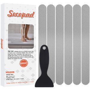 Secopad Non-Slip Bathtub Stickers, Safety Bathroom Tubs Showers Treads Adhesive Decals with Scraper