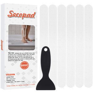 Secopad Non-Slip Bathtub Stickers, Safety Bathroom Tubs Showers Treads Adhesive Decals with Scraper