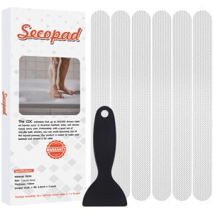 Secopad Non-Slip Bathtub Stickers, Safety Bathroom Tubs Showers Treads Adhesive Decals with Scraper