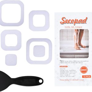 Secopad Non-Slip Bathtub Stickers, 36 PCS Safety Bathroom Tubs Showers Treads Adhesive Decals Scraper