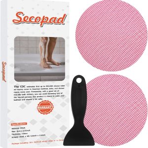 Secopad Non-Slip Bathtub Stickers, Safety Bathroom Tubs Showers Treads Adhesive Decals Scraper
