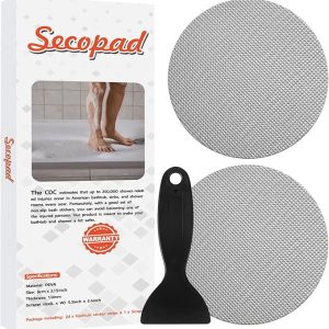 Secopad Non-Slip Bathtub Stickers, Safety Bathroom Tubs Showers Treads Adhesive Decals Scraper