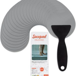 Secopad 36PCS Non-Slip Bathtub Stickers, Safety Bathroom Tubs Showers Treads Adhesive Decals Scraper - Grey