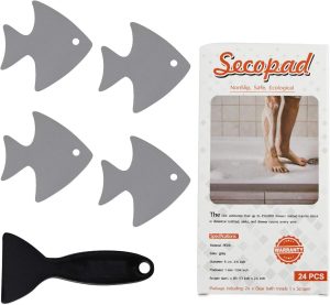 Secopad Bathtub Stickers Non-Slip, 24 PCS Safety Shower Treads Adhesive Appliques with Premium Scraper