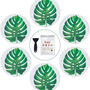 Secopad Non Slip Bathtub Stickers, 10 PCS Large Leaves Adhesive Anti Slip Decal Treads for Shower and Bath Tub with Premium Scraper - Green