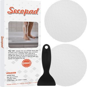 Secopad Non-Slip Bathtub Stickers, Safety Bathroom Tubs Showers Treads Adhesive Decals Scraper
