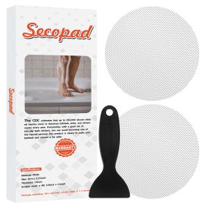Secopad Non-Slip Bathtub Stickers, Safety Bathroom Tubs Showers Treads Adhesive Decals Scraper