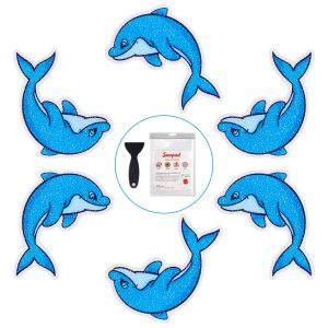 Secopad Non Slip Dolphin Bathtub Stickers, 20 PCS PEVA Adhesive Anti Slip Decal Threads